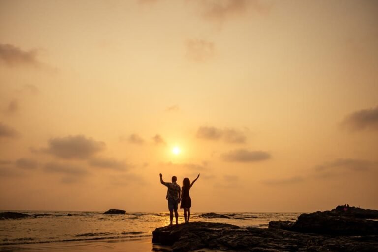 couple enjoying sunset in goa