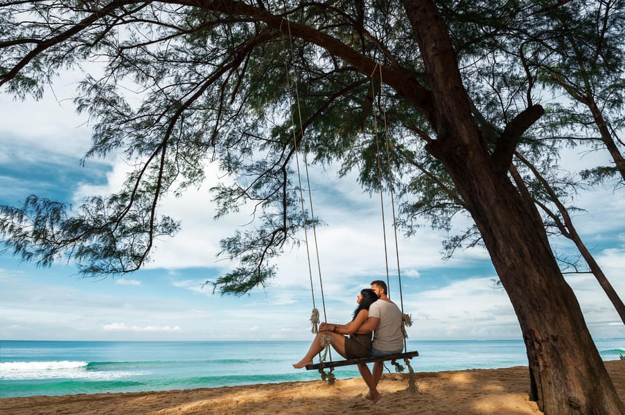 couple relaxing in beach